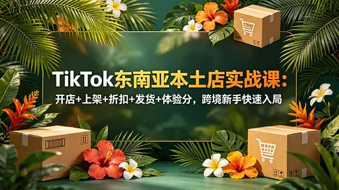 TikTok东南亚本土店实战课：开店+上架+折扣+发货+体验分，跨境新手快速入局 一点学习助手-零基础自学教程-副业项目-兴趣学习-网盘拉新平台-英语启蒙项目资源网