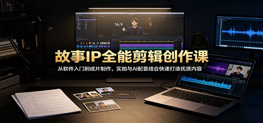 故事IP全能剪辑创作课：从软件入门到成片制作，实拍与AI配音结合快速打造优质内容 一点学习助手-零基础自学教程-副业项目-兴趣学习-网盘拉新平台-英语启蒙项目资源网