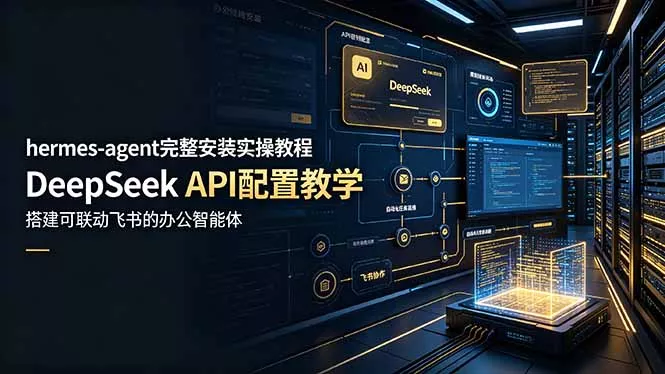 hermes-agent完整安装实操教程，DeepSeek API配置教学，搭建可联动飞书的办公智能体 一点学习助手-零基础自学教程-副业项目-兴趣学习-网盘拉新平台-英语启蒙项目资源网