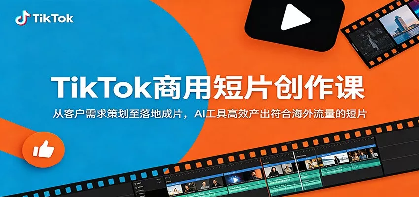 TikTok商用短片创作课：从客户需求策划至落地成片，AI工具高效产出符合海外流量的短片 一点学习助手-零基础自学教程-副业项目-兴趣学习项目资源网
