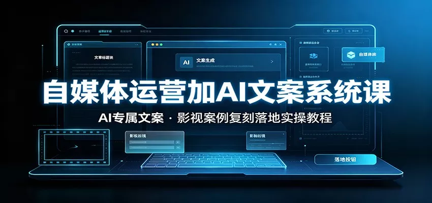 自媒体运营加AI文案系统课：：AI专属文案，影视案例复刻落地实操教程 一点学习助手-零基础自学教程-副业项目-兴趣学习-网盘拉新平台-英语启蒙项目资源网
