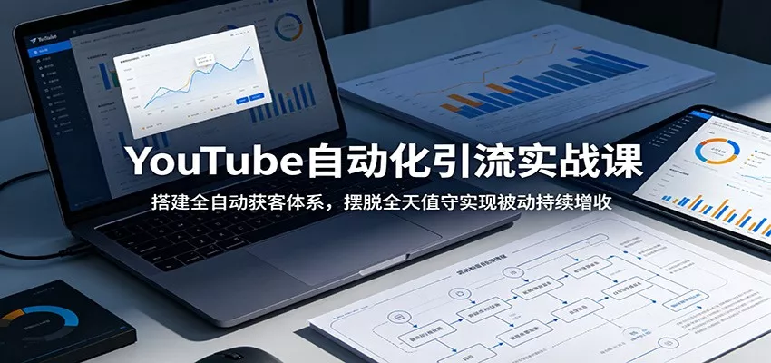 YouTube自动化引流实战课：搭建全自动获客体系，摆脱全天值守实现被动持续增收 一点学习助手-零基础自学教程-副业项目-兴趣学习-网盘拉新平台-英语启蒙项目资源网