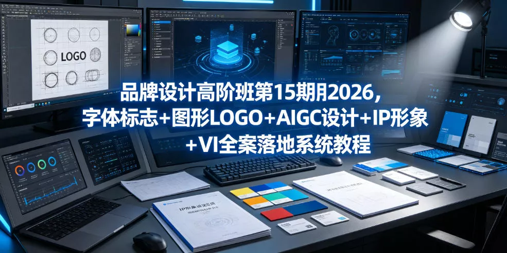 品牌设计高阶班第15期2026，字体标志＋图形LOGO＋AIGC设计＋IP形象＋VI全案落地系统教程 一点学习助手-零基础自学教程-副业项目-兴趣学习-网盘拉新平台-英语启蒙项目资源网