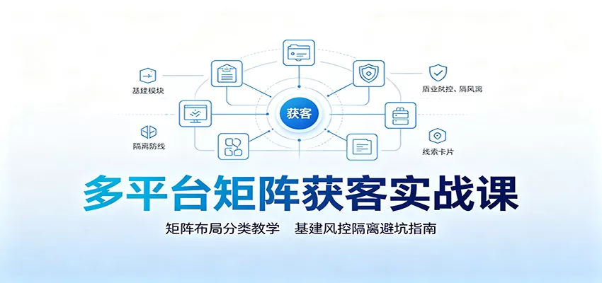 多平台矩阵获客实战课：矩阵布局分类教学，基建风控隔离避坑指南 一点学习助手-零基础自学教程-副业项目-兴趣学习-网盘拉新平台-英语启蒙项目资源网