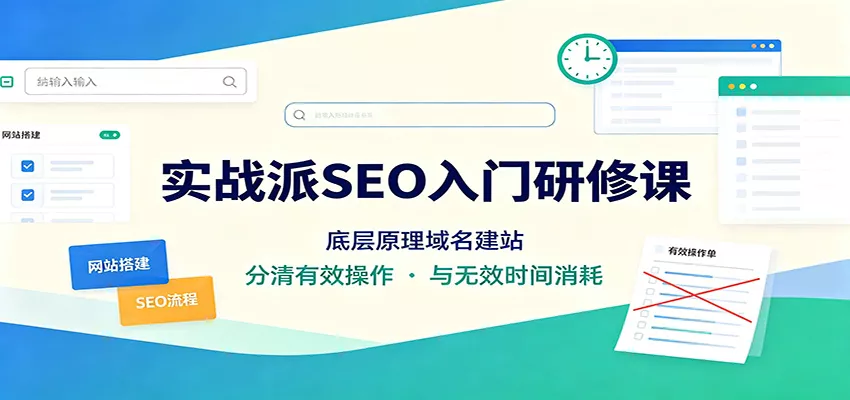 实战派SEO入门研修课：底层原理域名建站，分清有效操作与无效时间消耗 一点学习助手-零基础自学教程-副业项目-兴趣学习-网盘拉新平台-英语启蒙项目资源网