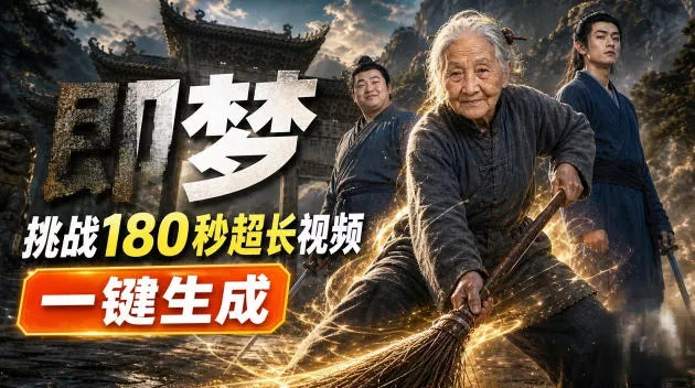 即梦挑战180秒超长视频！一键生成3分钟电影？完整制作流程详细分享！ 一点学习助手-零基础自学教程-副业项目-兴趣学习-网盘拉新平台-英语启蒙项目资源网