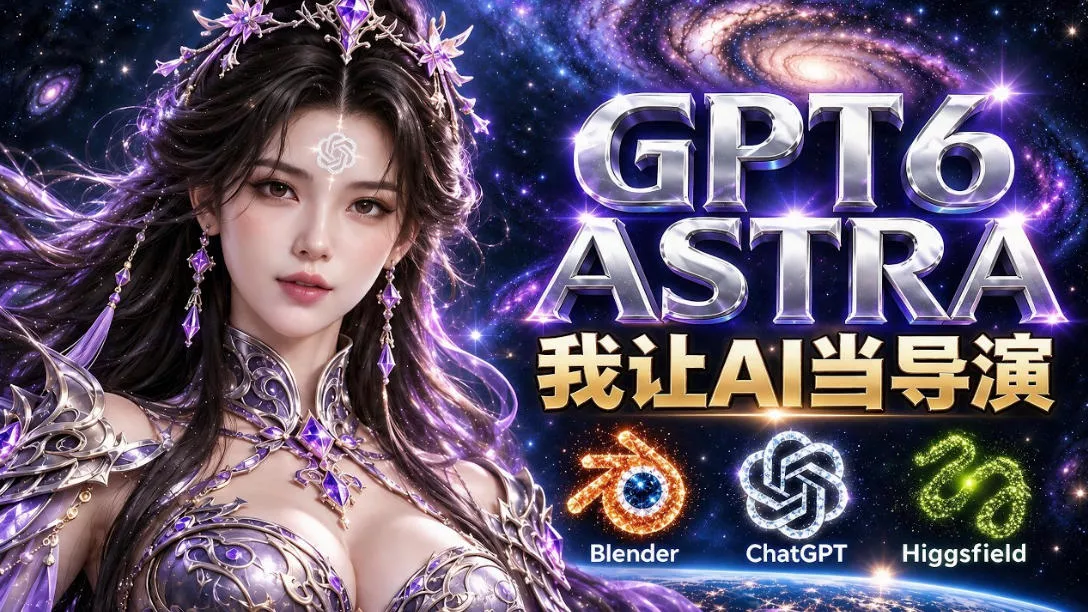 让GPT-6 Astra当导演！Higgsfield和Blender实战打造30秒玄幻精准运镜短片！ 一点学习助手-零基础自学教程-副业项目-兴趣学习-网盘拉新平台-英语启蒙项目资源网