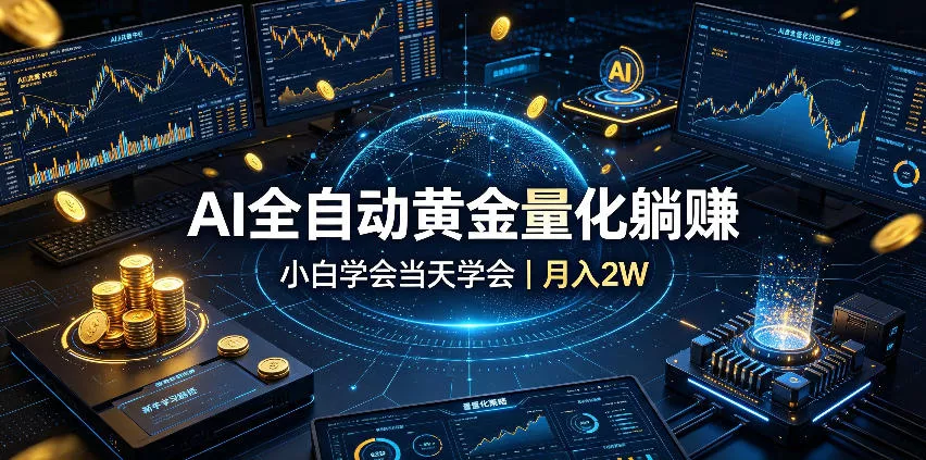 AI全自动黄金量化躺賺：小白学会当天学会，月入2W！【揭秘】 一点学习助手-零基础自学教程-副业项目-兴趣学习-网盘拉新平台-英语启蒙项目资源网