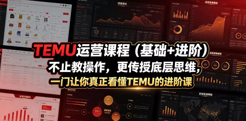 TEMU运营课程(基础+进阶)，不止教操作，更传授底层思维，一门让你真正看懂TEMU的进阶课 一点学习助手-零基础自学教程-副业项目-兴趣学习-网盘拉新平台-英语启蒙项目资源网