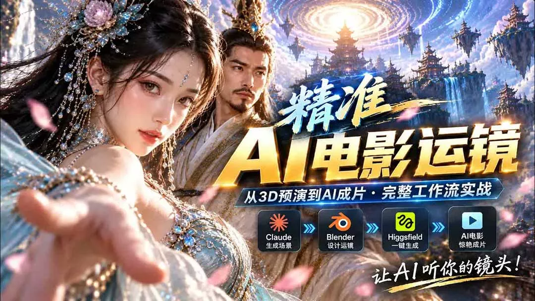 AI视频终于能精准运镜了！Claude + Blender + Higgsfield 免费插件实测 一点学习助手-零基础自学教程-副业项目-兴趣学习-网盘拉新平台-英语启蒙项目资源网