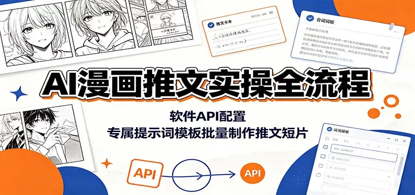 AI漫画推文实操全流程：软件API配置，专属提示词模板批量制作推文短片 一点学习助手-零基础自学教程-副业项目-兴趣学习-网盘拉新平台-英语启蒙项目资源网