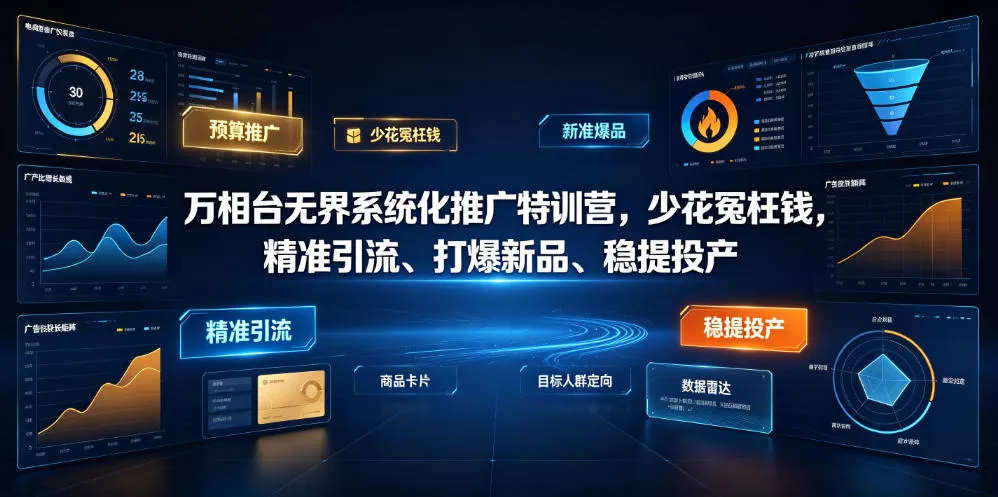 万相台无界系统化推广特训营VI0.0，少花冤枉钱，精准引流、打爆新品、稳提投产(全程录音+字幕) 一点学习助手-零基础自学教程-副业项目-兴趣学习-网盘拉新平台-英语启蒙项目资源网
