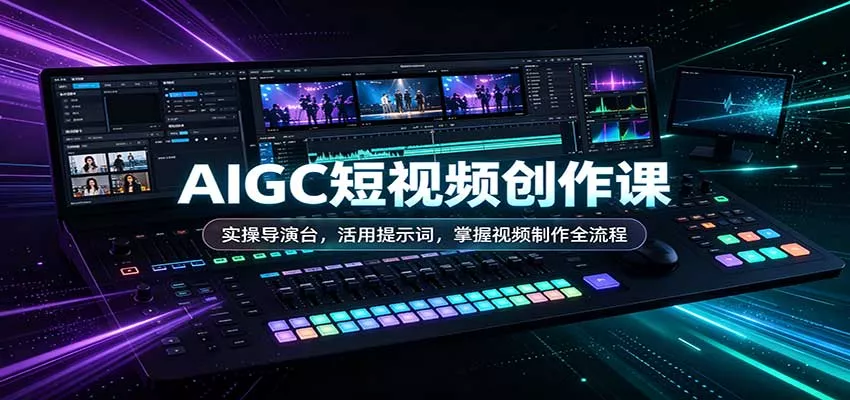 AIGC短视频创作课：实操导演台，活用提示词，掌握视频制作全流程 一点学习助手-零基础自学教程-副业项目-兴趣学习-网盘拉新平台-英语启蒙项目资源网