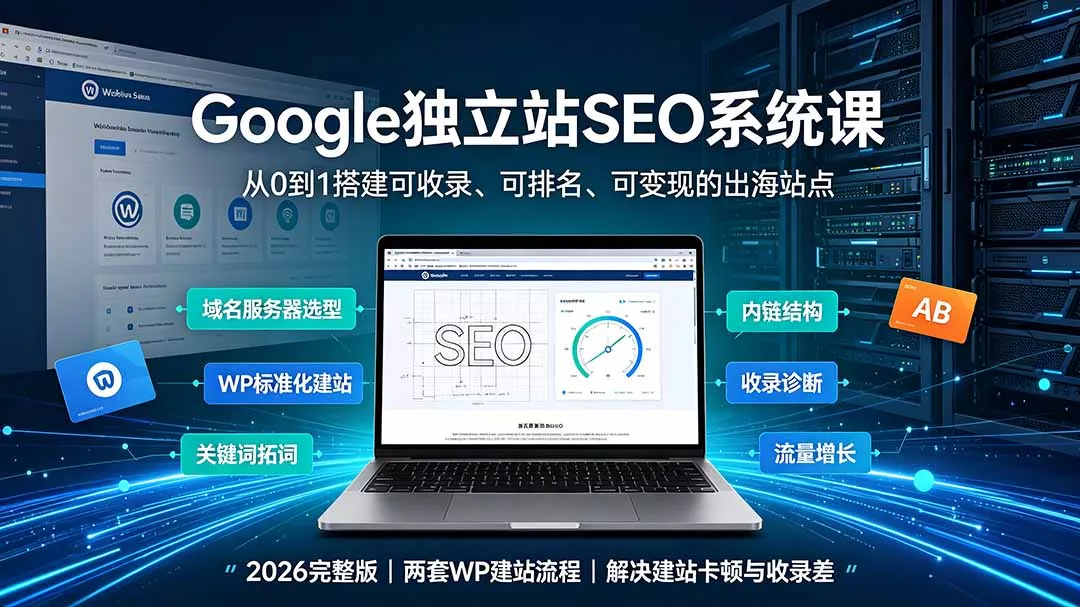 Google独立站SEO-7月系统课：出海基建×WordPress建站×AI内容生产×站内外优化×Search Console×AdSense变现 一点学习助手-零基础自学教程-副业项目-兴趣学习-网盘拉新平台-英语启蒙项目资源网