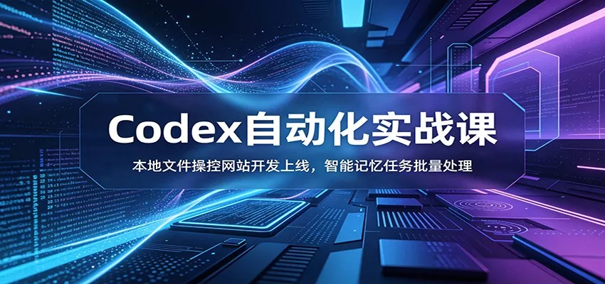 Codex自动化实战课：本地文件操控网站开发上线，智能记忆任务批量处理 一点学习助手-零基础自学教程-副业项目-兴趣学习-网盘拉新平台-英语启蒙项目资源网