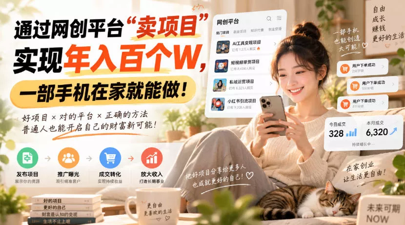 靠卖网创项目变现，一年拿下百万收益！一台手机就能操作！ 一点学习助手-零基础自学教程-副业项目-兴趣学习-网盘拉新平台-英语启蒙项目资源网