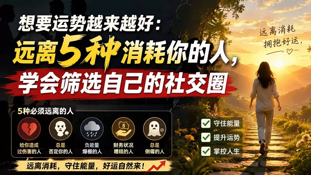 付费文章：想要运势越来越好：远离5种消耗你的人，学会筛选自己的社交圈 一点学习助手-零基础自学教程-副业项目-兴趣学习-网盘拉新平台-英语启蒙项目资源网