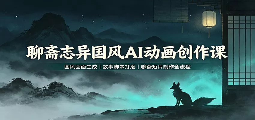 聊斋志异国风AI动画创作课：国风画面生成，故事脚本打磨，聊斋短片制作全流程 一点学习助手-零基础自学教程-副业项目-兴趣学习-网盘拉新平台-英语启蒙项目资源网