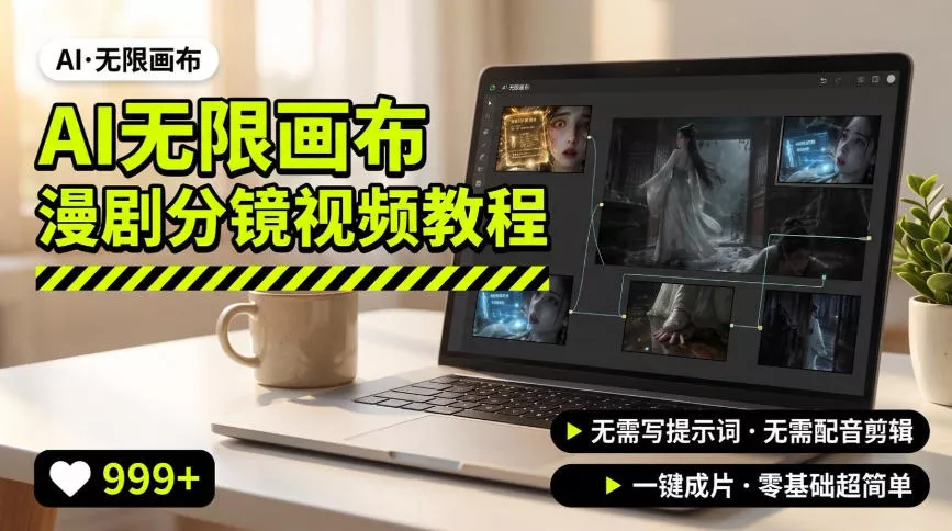 AI无限画布制作爆款漫剧分镜视频搭建教程，无需写脚本，无需制作音频，一键制作超简单 一点学习助手-零基础自学教程-副业项目-兴趣学习-网盘拉新平台-英语启蒙项目资源网