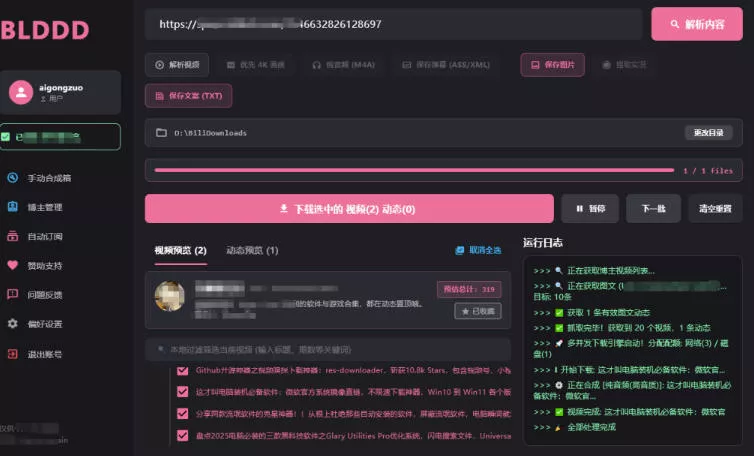 哔哩哔哩b站视频最新下载工具,支持合集下载,字幕、声音下载,BLDDD 哔哩哔哩b站视频最新下载工具,支持合集下载,字幕、声音下载,BLDDD