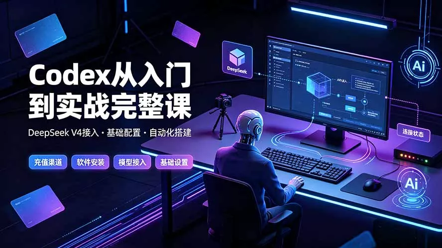 Codex从入门到实战完整课｜充值·安装·接入DeepSeek，记忆·插件·Skill·CLI·MCP全拆解 一点学习助手-零基础自学教程-副业项目-兴趣学习-网盘拉新平台-英语启蒙项目资源网