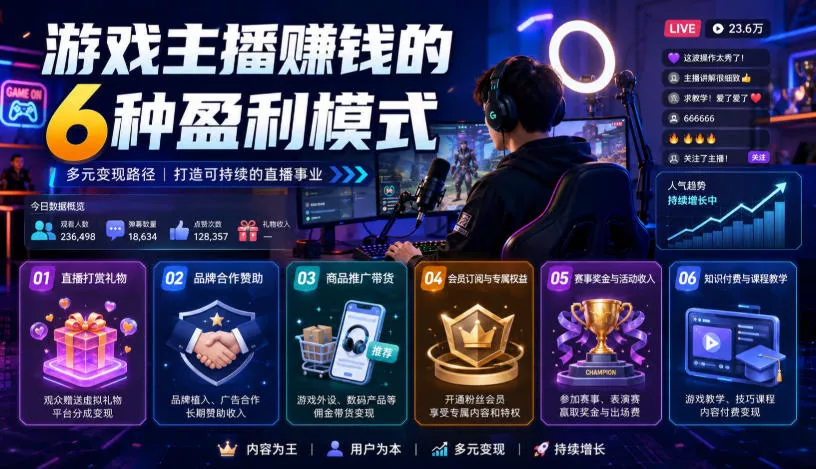 付费文章：游戏主播賺钱的6种盈利模式 一点学习助手-零基础自学教程-副业项目-兴趣学习-网盘拉新平台-英语启蒙项目资源网