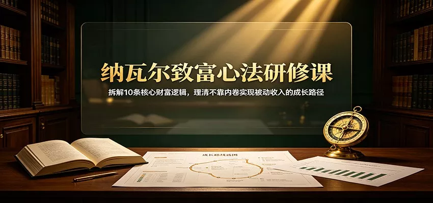 纳瓦尔致富心法研修课：拆解10条核心财富逻辑，理清不靠内卷实现被动收入的成长路径 一点学习助手-零基础自学教程-副业项目-兴趣学习-网盘拉新平台-英语启蒙项目资源网