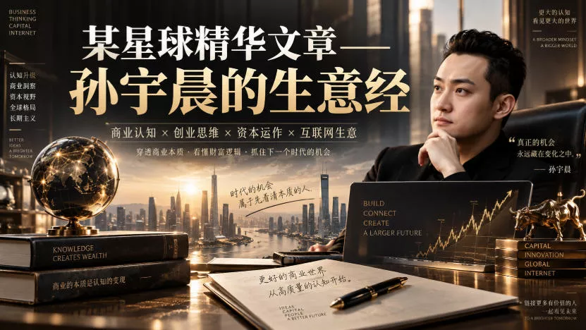 某星球精华文章——孙宇晨的生意经 一点学习助手-零基础自学教程-副业项目-兴趣学习-网盘拉新平台-英语启蒙项目资源网