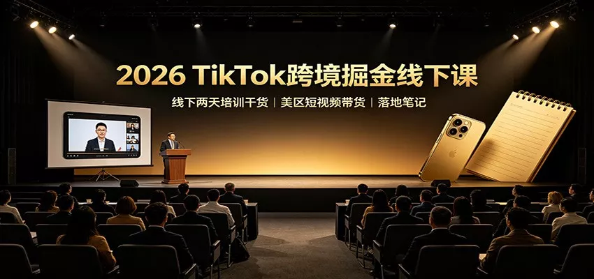 2026 TikTok跨境掘金线下课：线下两天培训干货，美区短视频带货落地笔记 一点学习助手-零基础自学教程-副业项目-兴趣学习-网盘拉新平台-英语启蒙项目资源网