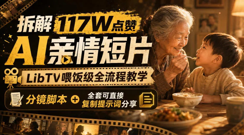 拆解117W点赞AI亲情短片，LibTV喂饭级全流程教学，分镜脚本+全套可直接复制提示词分享 一点学习助手-零基础自学教程-副业项目-兴趣学习-网盘拉新平台-英语启蒙项目资源网