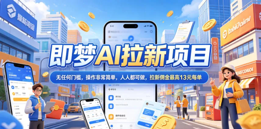 2026年即梦AI拉新项目最新玩法，无任何门槛，操作非常简单，人人都可做，拉新佣金最高13米每单(更新08月07日) 一点学习助手-零基础自学教程-副业项目-兴趣学习-网盘拉新平台-英语启蒙项目资源网