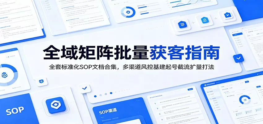 全域矩阵批量获客指南：全套标准化SOP文档合集，多渠道风控基建起号截流扩量打法 一点学习助手-零基础自学教程-副业项目-兴趣学习-网盘拉新平台-英语启蒙项目资源网