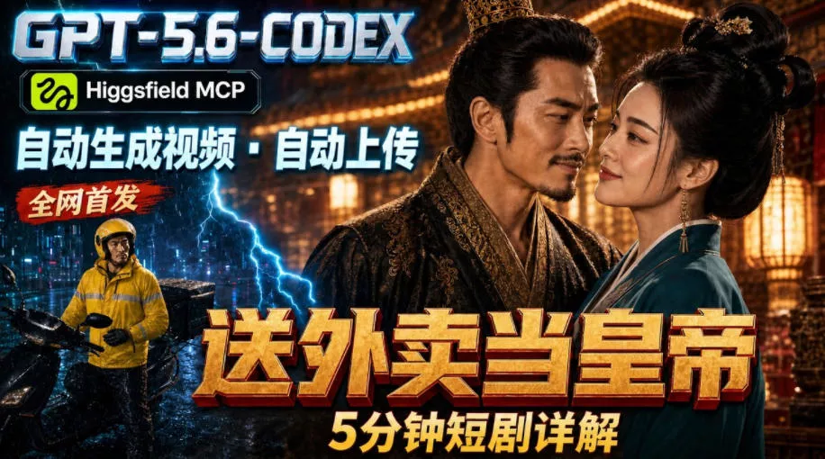 GPT-5.6 Codex+Higgsfield MCP：一条指令生成5分钟短剧并自动上传YouTube(油管) 一点学习助手-零基础自学教程-副业项目-兴趣学习-网盘拉新平台-英语启蒙项目资源网