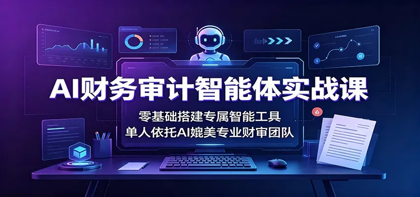 AI财务审计智能体实战课：零基础搭建专属智能工具，单人依托AI媲美专业财审团队 一点学习助手-零基础自学教程-副业项目-兴趣学习-网盘拉新平台-英语启蒙项目资源网