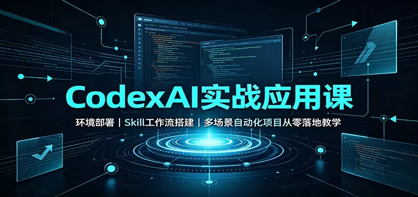 CodexAI实战应用课：环境部署Skill工作流搭建，多场景自动化项目从零落地教学 一点学习助手-零基础自学教程-副业项目-兴趣学习-网盘拉新平台-英语启蒙项目资源网