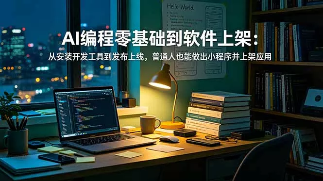 AI编程零基础到软件上架：从安装开发工具到发布上线，普通人也能做出小程序并上架应用商店 一点学习助手-零基础自学教程-副业项目-兴趣学习-网盘拉新平台-英语启蒙项目资源网