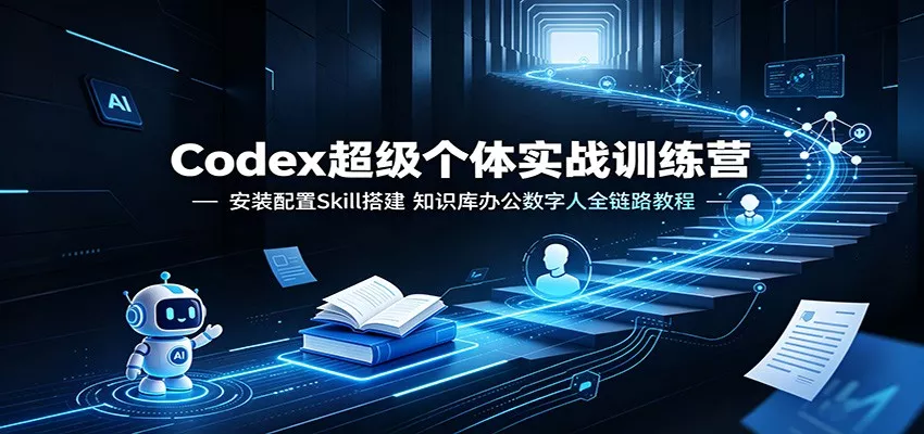 Codex超级个体实战训练营：安装配置Skill搭建，知识库办公数字人全链路教程 一点学习助手-零基础自学教程-副业项目-兴趣学习-网盘拉新平台-英语启蒙项目资源网