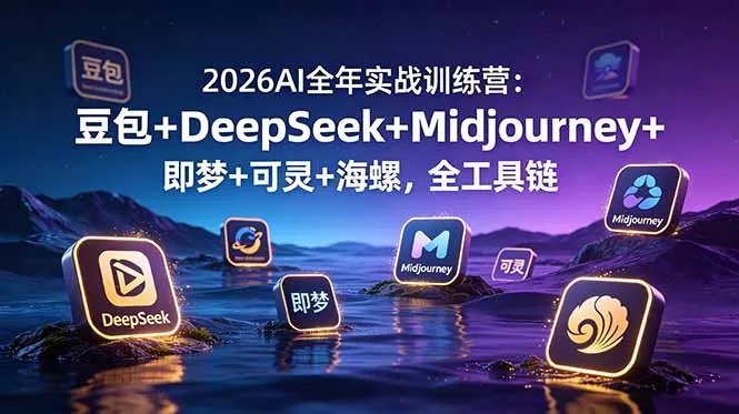 2026AI全年实战训练营：豆包+DeepSeek+Midjourney+即梦+可灵+海螺，全工具链 一点学习助手-零基础自学教程-副业项目-兴趣学习-网盘拉新平台-英语启蒙项目资源网
