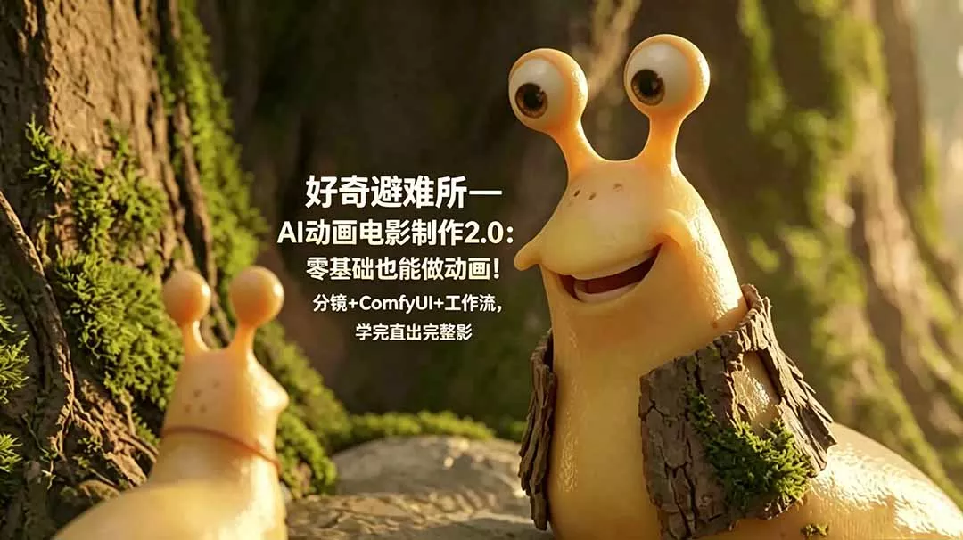 好奇避难所—AI动画电影制作2.0：零基础也能做动画！分镜+ComfyUI+工作流，学完直出完整影片 一点学习助手-零基础自学教程-副业项目-兴趣学习-网盘拉新平台-英语启蒙项目资源网
