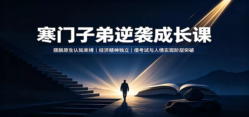 寒门子弟逆袭成长课：摆脱原生认知束缚，经济精神独立，借考试与人情实现阶层突破 一点学习助手-零基础自学教程-副业项目-兴趣学习-网盘拉新平台-英语启蒙项目资源网