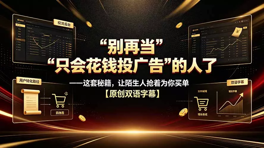 别再当“只会花钱投广告”的人了——这套秘籍，让陌生人抢着为你买单【原创双语字幕】 一点学习助手-零基础自学教程-副业项目-兴趣学习-网盘拉新平台-英语启蒙项目资源网