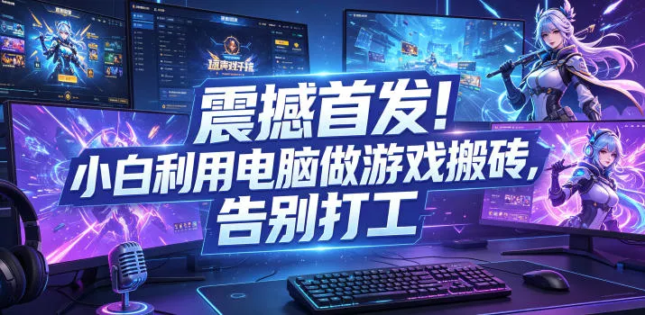 震撼首发！小白利用电脑做游戏搬砖，告别打工【揭秘】 一点学习助手-零基础自学教程-副业项目-兴趣学习-网盘拉新平台-英语启蒙项目资源网