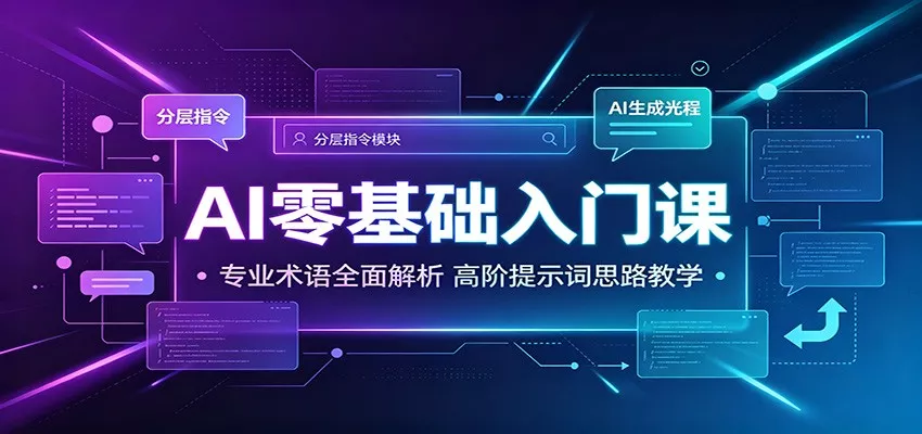 AI零基础入门课：专业术语全面解析，高阶提示词思路教学 一点学习助手-零基础自学教程-副业项目-兴趣学习-网盘拉新平台-英语启蒙项目资源网