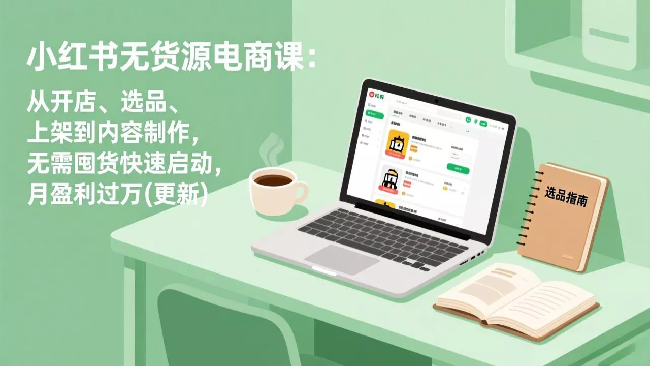 小红书无货源电商课(6月22更新 一点学习助手-零基础自学教程-副业项目-兴趣学习-网盘拉新平台-英语启蒙项目资源网