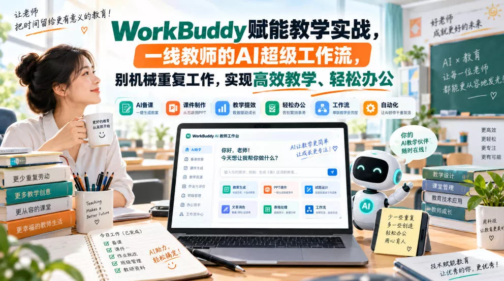 WorkBuddy赋能教学实战，一线教师的AI超级工作流，别机械重复工作，实现高效教学、轻松办公 一点学习助手-零基础自学教程-副业项目-兴趣学习-网盘拉新平台-英语启蒙项目资源网