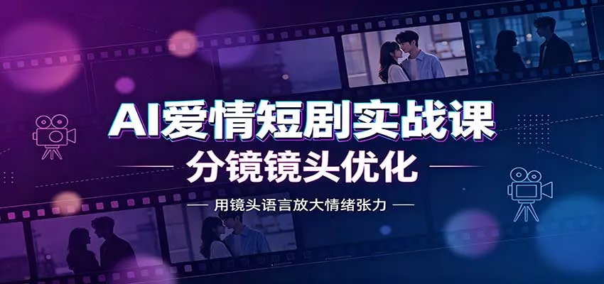 AI爱情短剧实战课：故事剧本创作，分镜镜头优化，智能体提示词 一点学习助手-零基础自学教程-副业项目-兴趣学习-网盘拉新平台-英语启蒙项目资源网