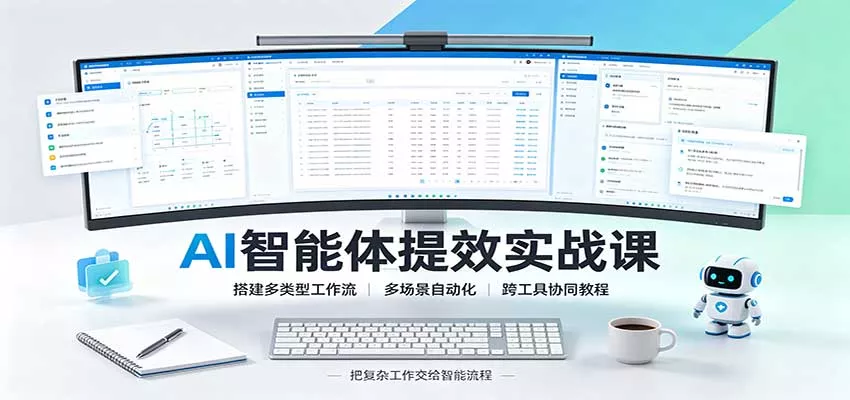 AI智能体提效实战课：搭建多类型工作流，多场景自动化，跨工具协同教程 一点学习助手-零基础自学教程-副业项目-兴趣学习-网盘拉新平台-英语启蒙项目资源网