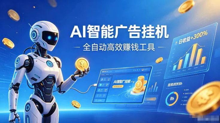 AI智能广告挂G，在家自动賺收益，全程无需人工操作、不用直播、不用拉人【揭秘】 一点学习助手-零基础自学教程-副业项目-兴趣学习-网盘拉新平台-英语启蒙项目资源网