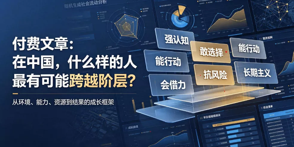 付费文章：在中国，什么样的人最有可能跨越阶层？ 一点学习助手-零基础自学教程-副业项目-兴趣学习-网盘拉新平台-英语启蒙项目资源网