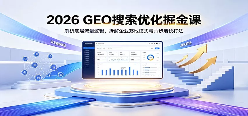 2026 GEO搜索优化掘金课：解析底层流量逻辑，拆解企业落地模式与六步增长打法 一点学习助手-零基础自学教程-副业项目-兴趣学习-网盘拉新平台-英语启蒙项目资源网